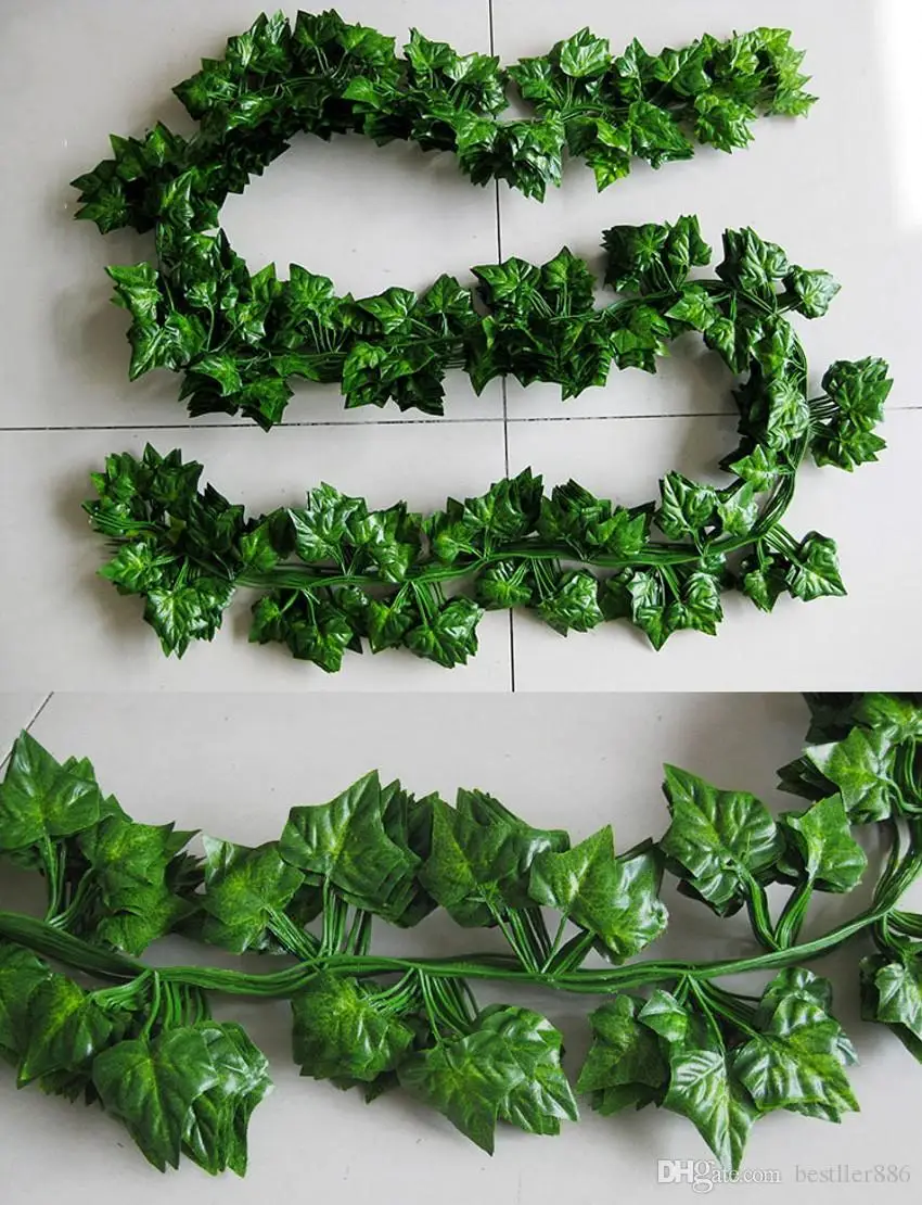 

2.1M long Wired Ivy Leaves Garland Silk Artificial Vine Greenery For Wedding Home Office Decoratiove Wreaths 2019 New