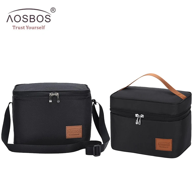 Aosbos Portable Thermal Lunch Bags for Women Kids Men Fashion Picnic Cooler Lunch Bag Insulated Travel Food Tote Bags Box 2019