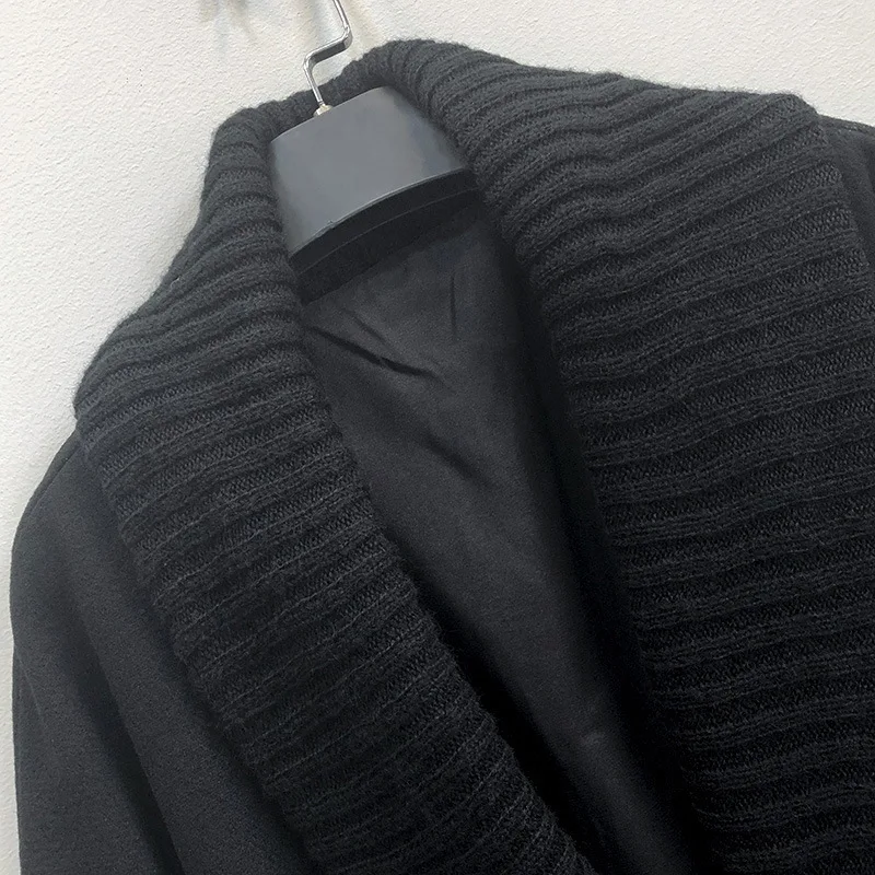 Fashion Streetwear Long Winter Fashion Wool Coats Double Breasted Wool Blend Coat And Jacket Turn-down Collar Coat Femenino