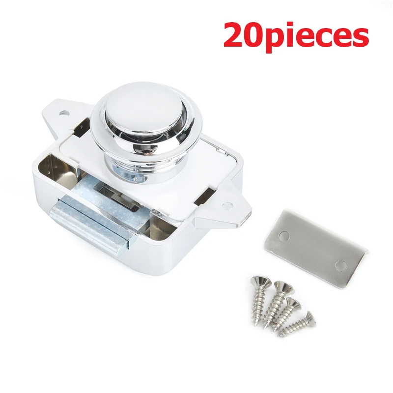 KAK 20 stuks RV Lock Push Lock voor Camper Auto RV Jacht Push Sloten Meubels Kast Deurslot Hardware Kind Veiligheid Ladeslot