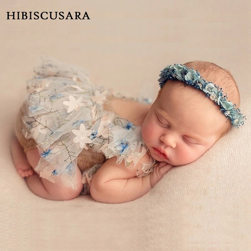 Newborn Girl Photo Dresses Romper Lace Princess Dress Hat Sets Baby Infant Souvenir PIcture Clothing 0-3 Months Photo Cotumes