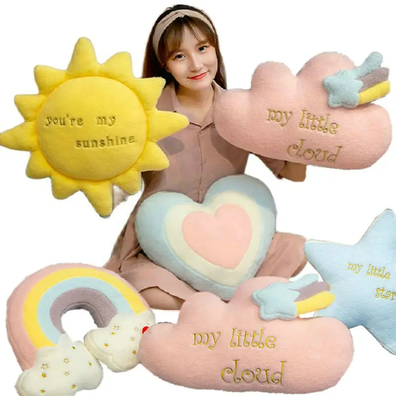 Oreiller Peluche étoile Doux Et Moelleux - Décoration Chambre Enfant, Jouet Câlin, Lavable (jaune, Rose)