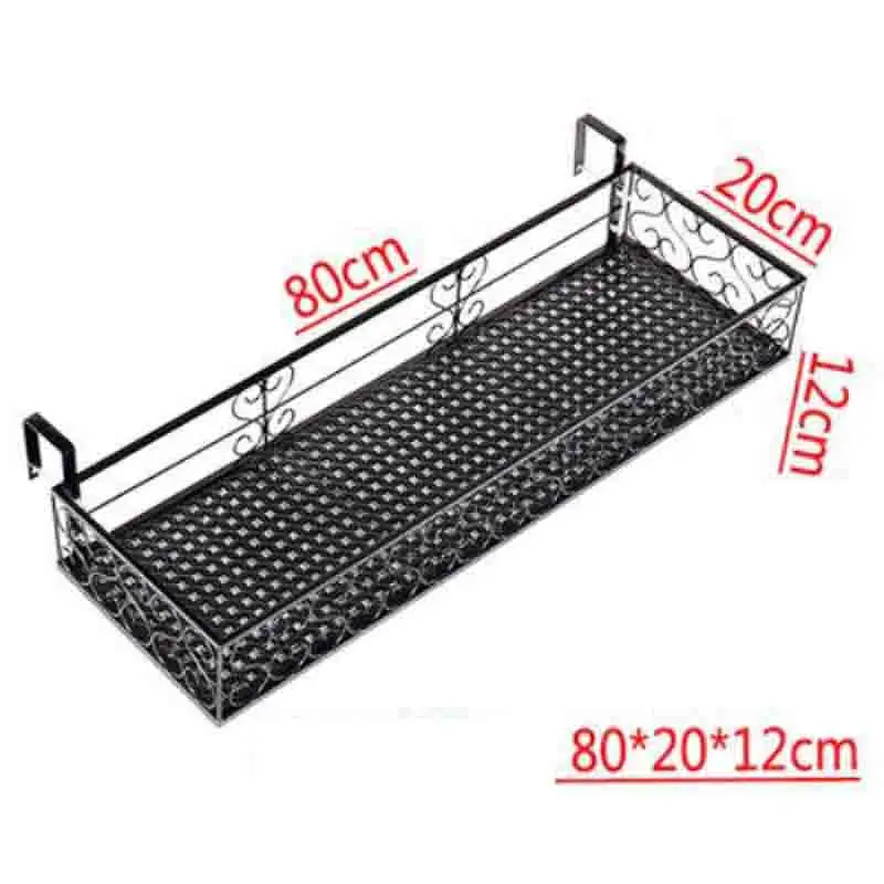 22% Rack Type Burglar Mesh  Iron Art Flower Rack Guardrail Botany Flowerpot Frame Wall Hanging Meaty Railing Flower Rack