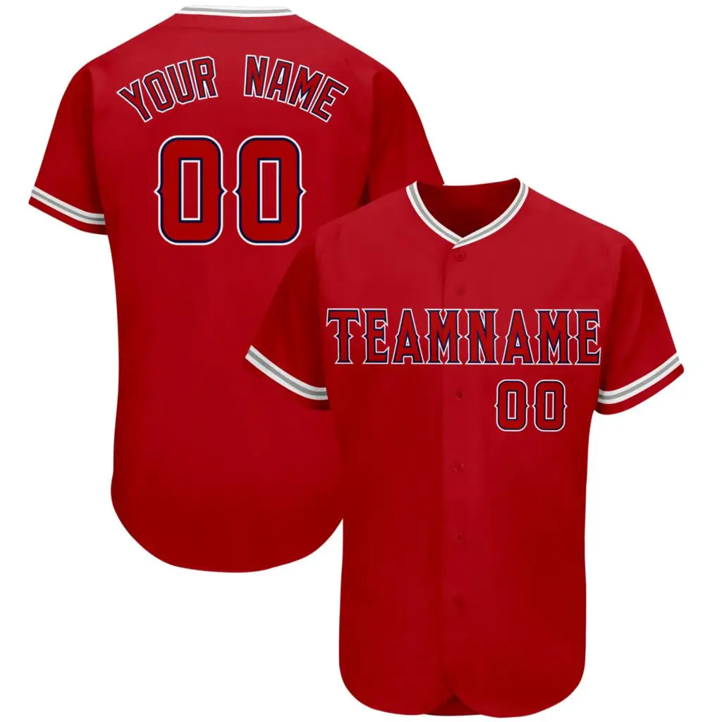 2021 Hot Custom Baseball Jersey Print Team Name/Number V-neck Breathable Soft Street Shirts for Boy/Girl Outdoors/Indoors