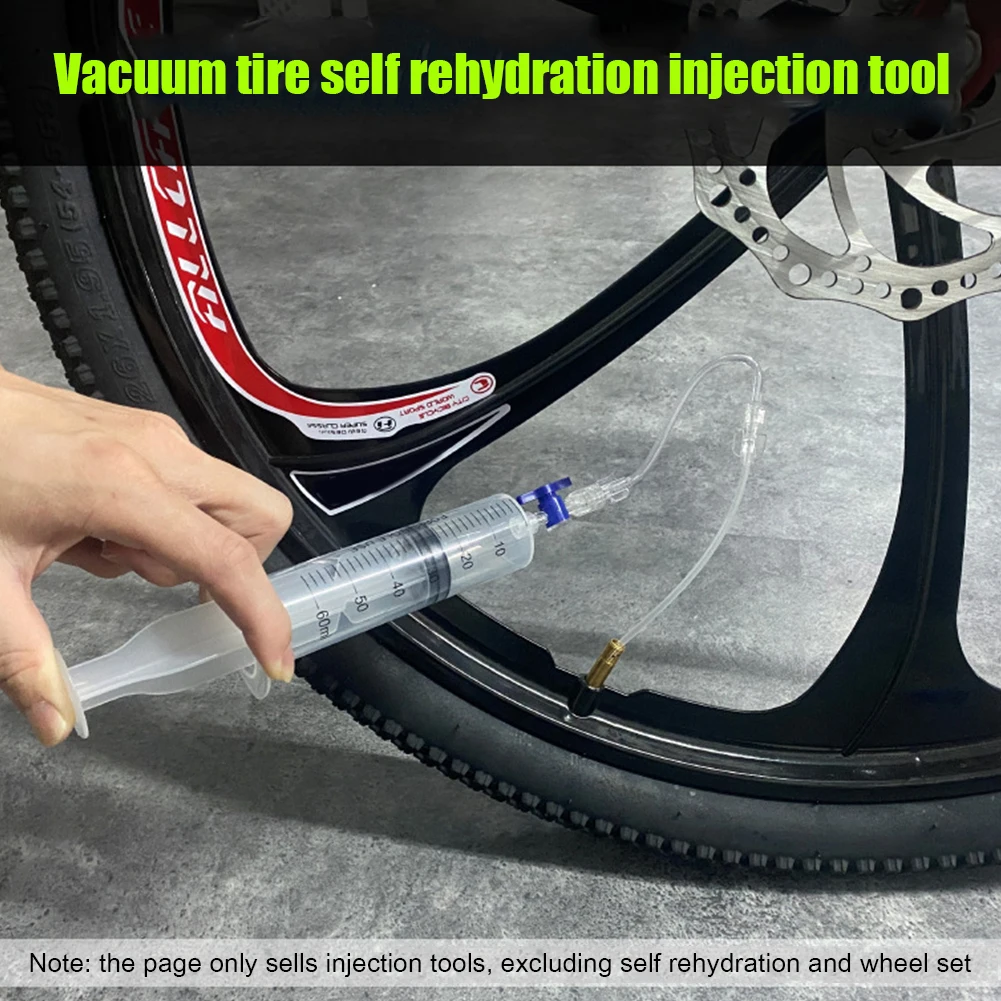 MTB Mountain Road Bicycle Tubeless Sealant Injector Kit Reusable Bike Vacuum Tire Liquid Syringe Cycling Repair Tool Accessories