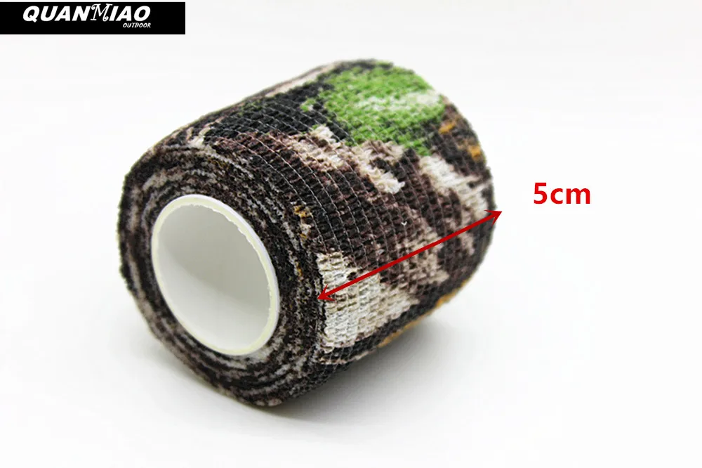 QuanMiao 5 Roll Tarnung Band Self-adhesive Wrap Military Camo Stretch Verband für Gun Gewehr Camping Jagd Ausrüstung 4 farbe