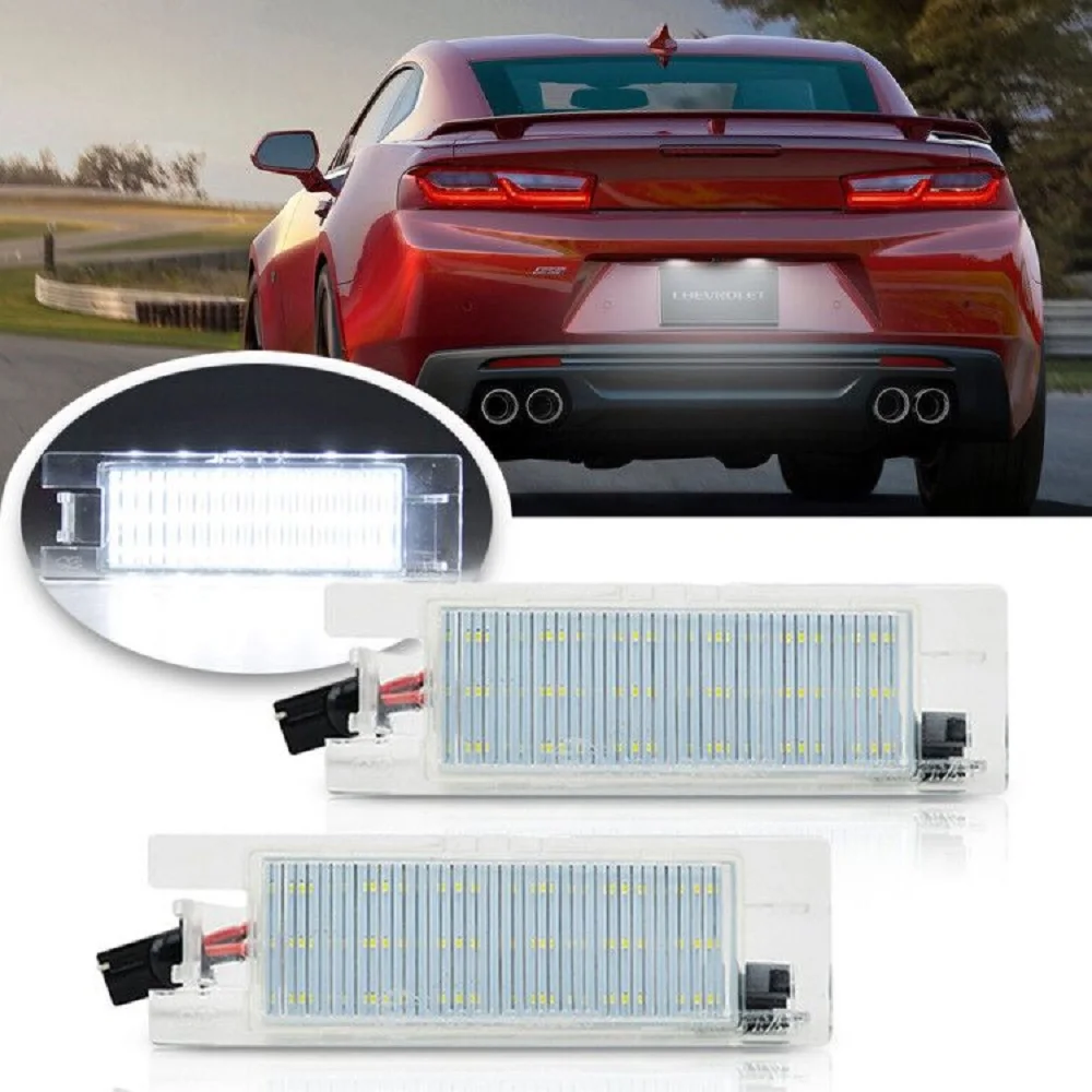 

2pcs Led License Number Plate Lamp Light For Jeep Renegade 2014-2017 Chevrolet Camaro 2014-2024 Malibu 2013-15 Volt 11-19 canbus