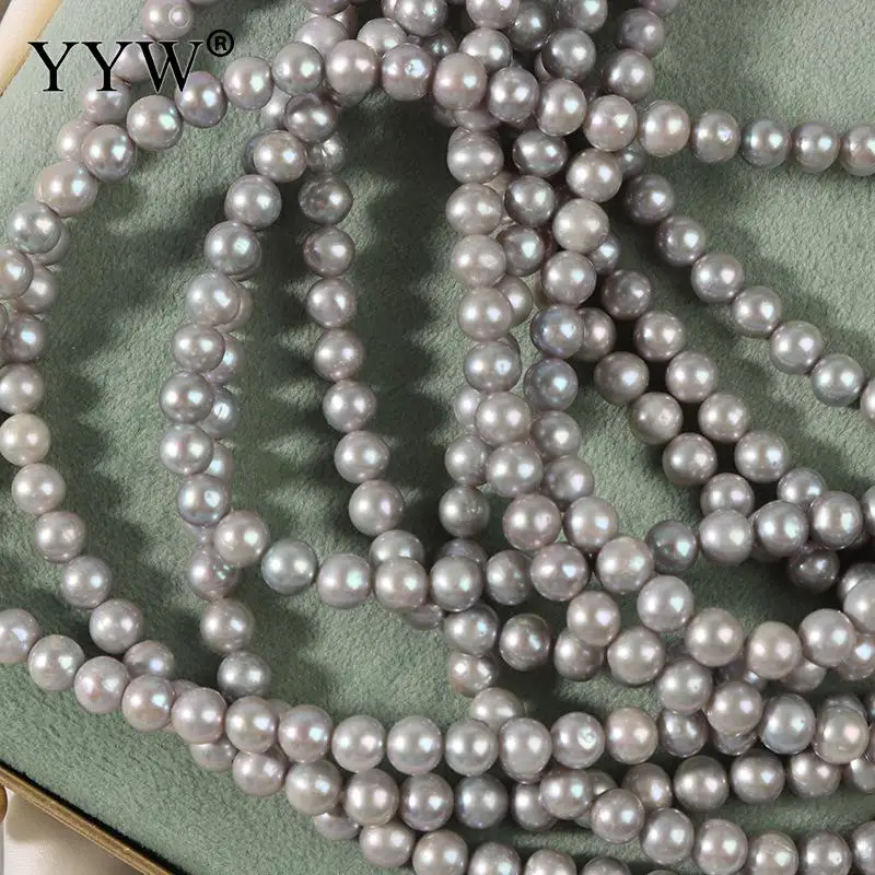 Natural Freshwater Pearl 6mm Gray Baroque Loose Perles Beads For Diy Craft Bracelet Necklace Jewelry Making Accessories Material