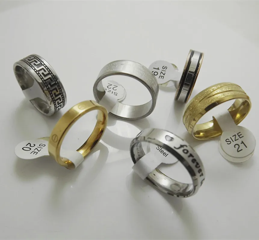 Wholesale 100 pcs Fashion Inner arc A variety of styles mixed Stainless steel ring