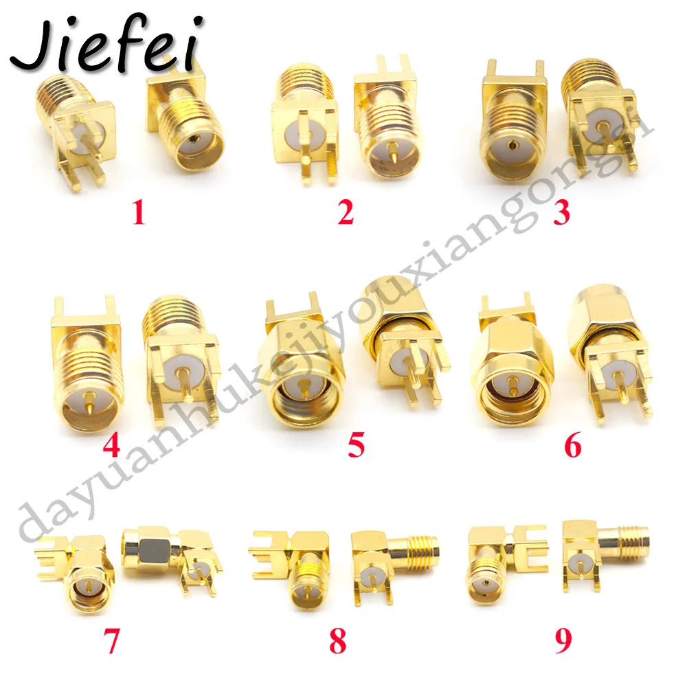 9 type ( RP ) SMA female or male plug Right Angle 90 DEGREE Edge PCB Mount connector RF adapter