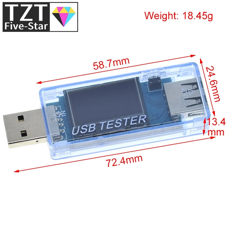 8 in1 QC2.0 QC3.0 4-30V 5A Voltmeter Ammeter Electrical Energy Power Supply Capacity Voltage Current Meter USB Tester Monitor