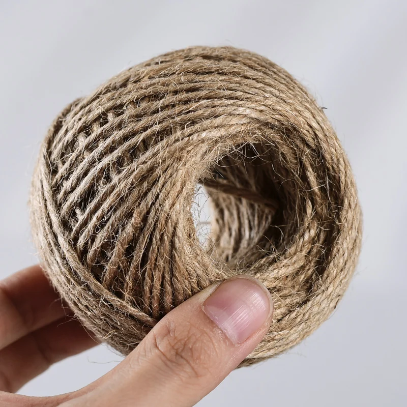 Jute Twine Natural Burlap  String Cord  DIY Metallic Gift Packing Tag Lanyard Card Rope for Christmas Gift Hang Tag Making Label