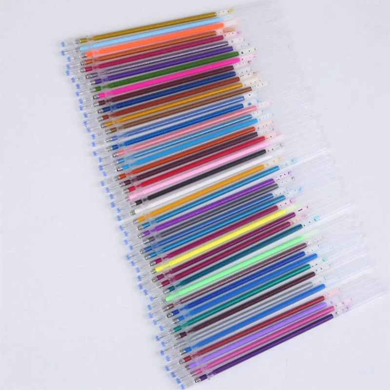 12/24/36/48/100Pcs Color Gel Pen Refill Rod 0.7mm Ball Pen Painting Gel Ink Pens Refills Glitter Highlighter DIY Graffiti Tools