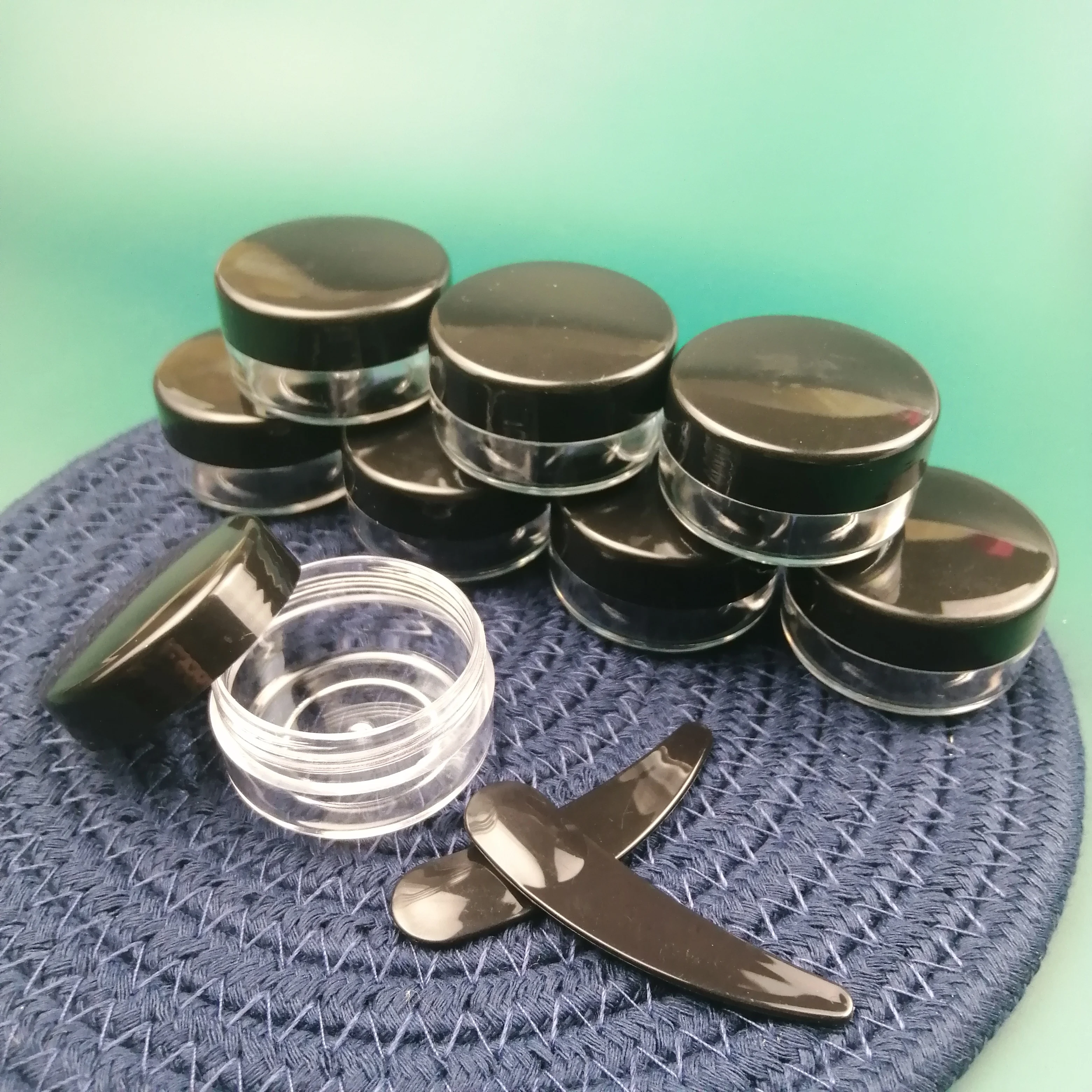 빈 플라스틱 항아리 상자 10ml, 메이크업 페이스 아이 크림 네일 아트 화장품 비드 보관 냄비 용기 둥근 병 여행/여행, 10 개/10ml