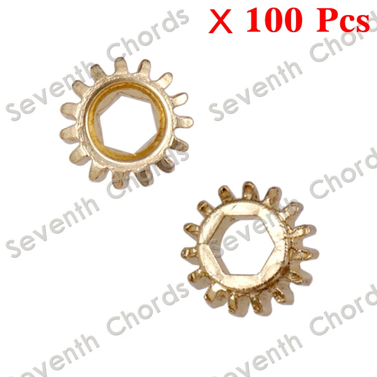 

100 Pcs Guitar Tuners Tuning Pegs Key Machine Head Hex Hole Gear - Gear Ratio 1:15 / Brass and iron for choose