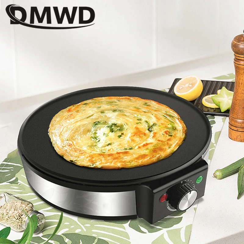 DMWD 220V 1200W wielofunkcyjny elektryczny patelnia 30CM średnica inteligentny naleśnik Muffin maszyna do pizzy narzędzie do grillowania dla 2-3 osób