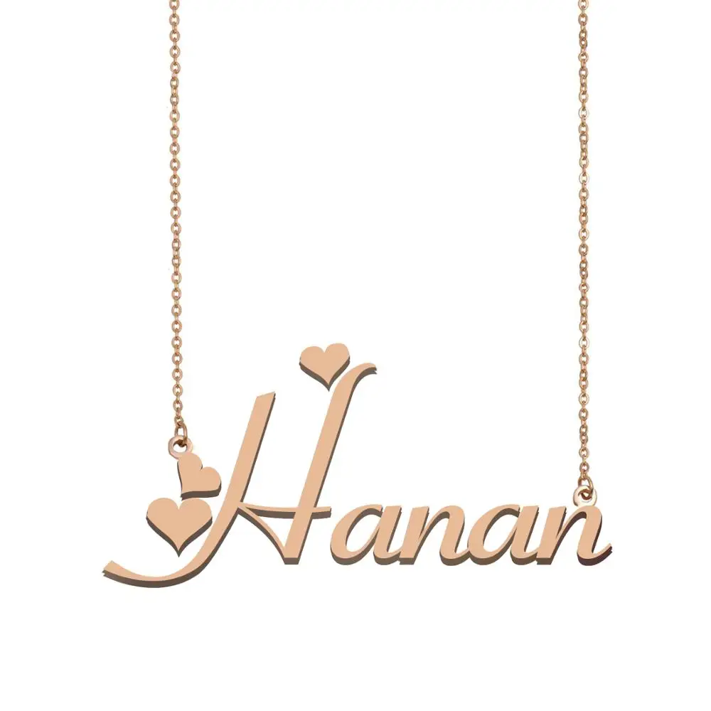 

Hanan Name Necklace Personalized Stainless Steel for Women Jewelry Friends Birthday Wedding Christmas Mother Gift