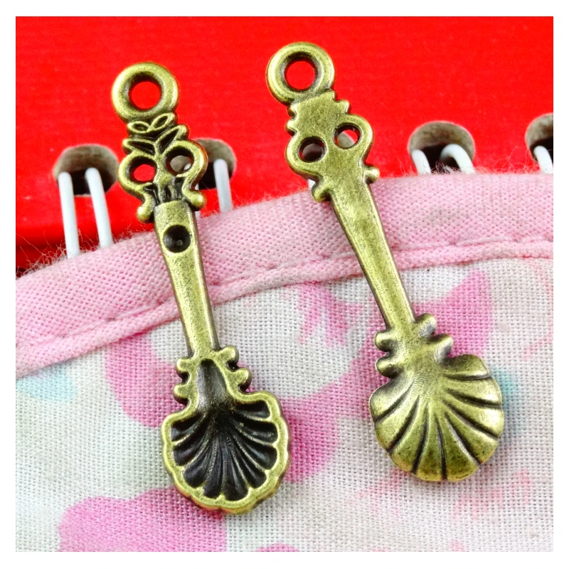 

60pcs 33*9MM Antique Bronze Plated Vintage DIY jewelry accessories alloy spoon charm pendant Soup Ladle charm pendant