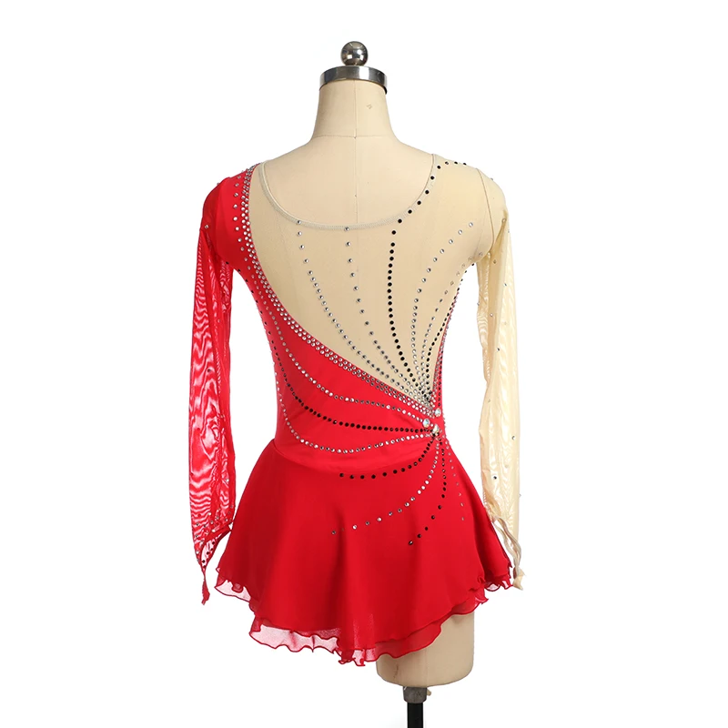 Nasinaya Figure Skating Competition Training Dress Customized Women's Children's Rhythmic Gymnastics Red Performance Clothing