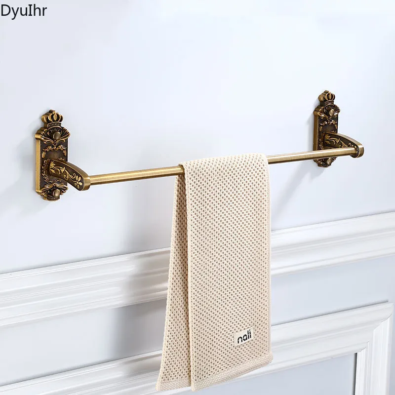 

DyuIhr European antique space aluminum wall-mounted towel bar bathroom toilet single bar hotel towel rack bathroom accessories