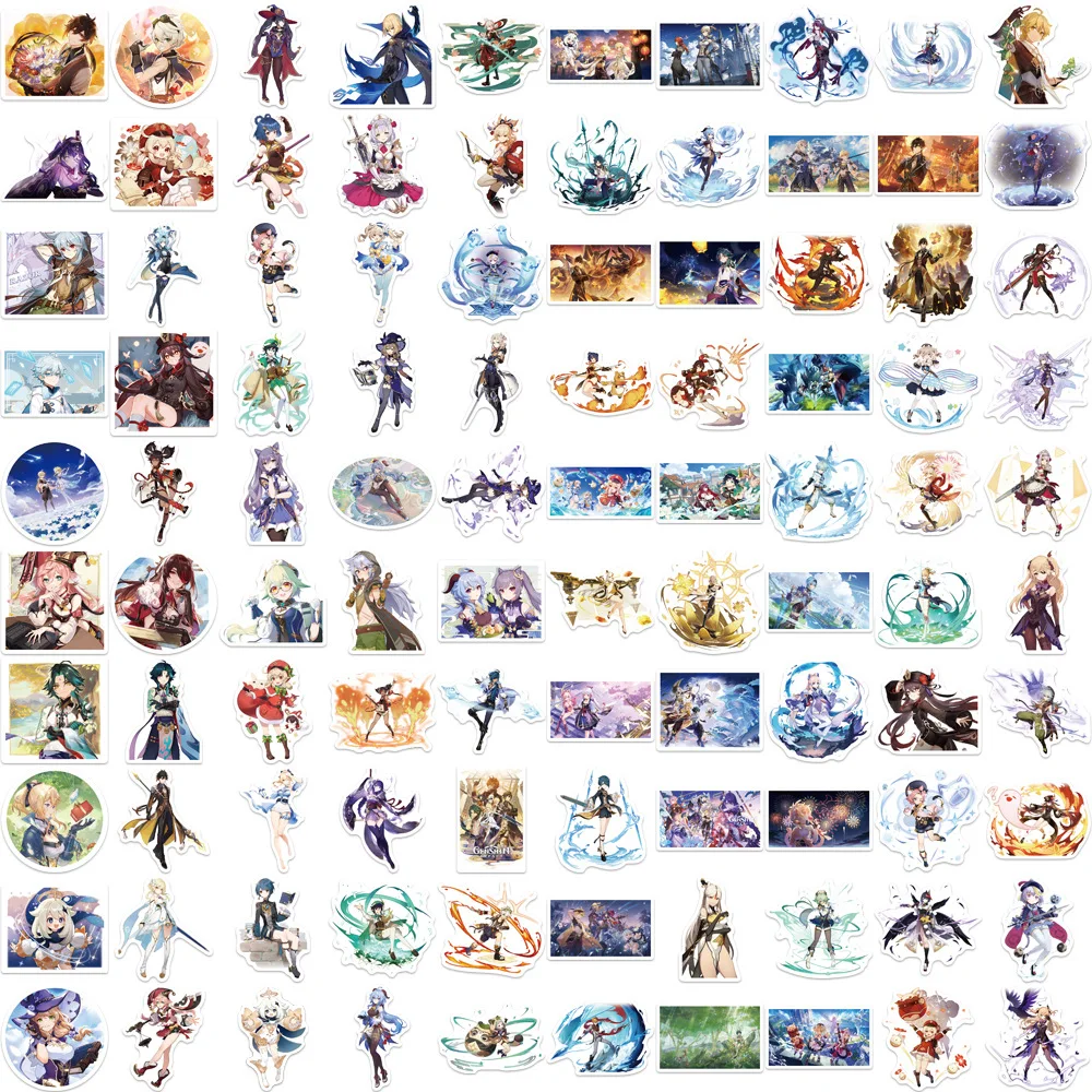 10/30/50/100PCS Genshin Impact Open World Game Anime Stickers DIY Skateboard Phone Laptop Guitar Luggage Kid Cartoon Sticker Toy