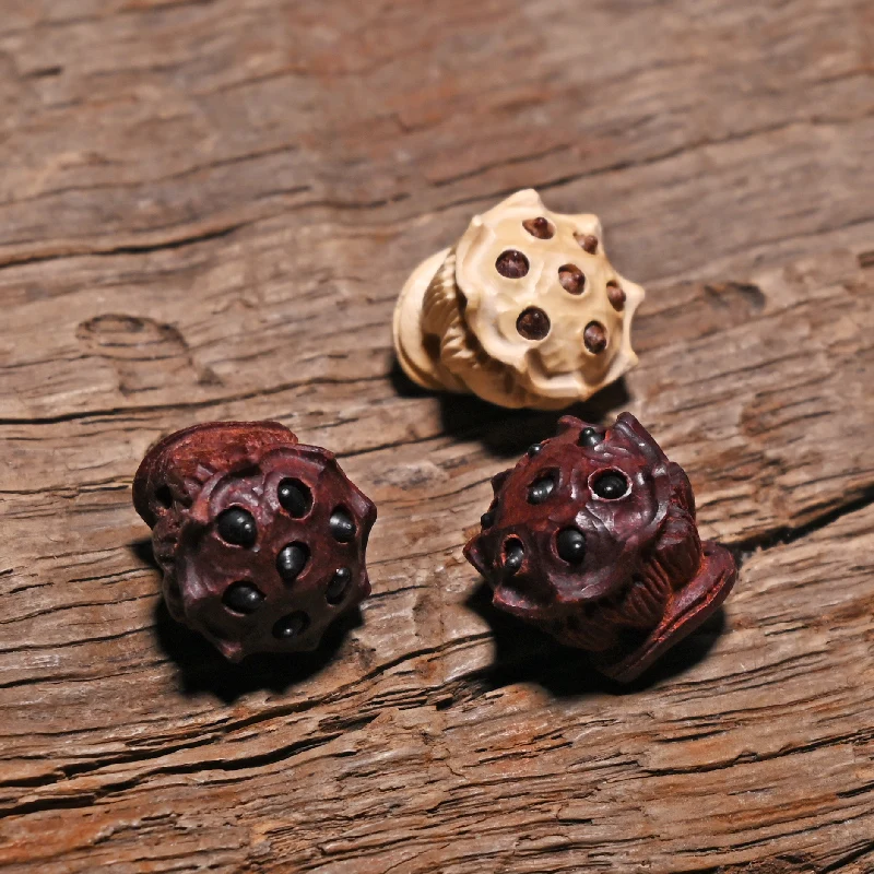 WD-014 Natural Rosewood Boxwood Lotus Seed Beads Handmade Antique Beads For Jewelry Making DIY Beads Bracelet Yoga Necklace