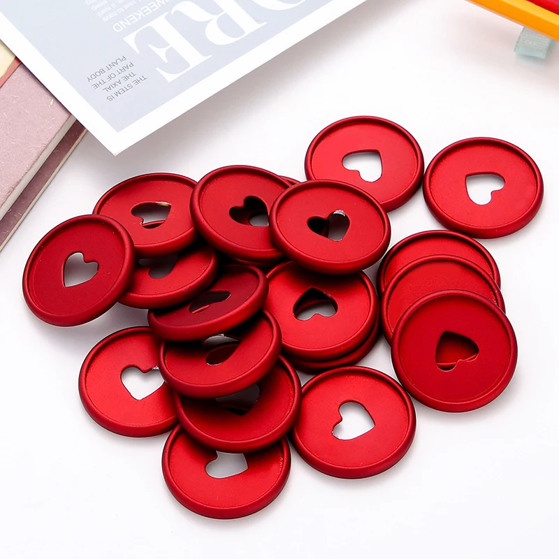 35MM Mushroom Plastic Binding Buckle Notebook Binder Ring Red Matte DIY Planner Binder Disc 360 Degree Foldable School Supplies