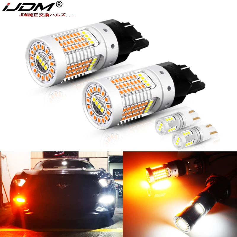 

IJDM No Hyper Flash 7443 W21/5W светодиодный для Ford Mustang, поворотные светильник/DRL лампы и T10 W5W светодиодный, габаритная подсветка для парковки 12В