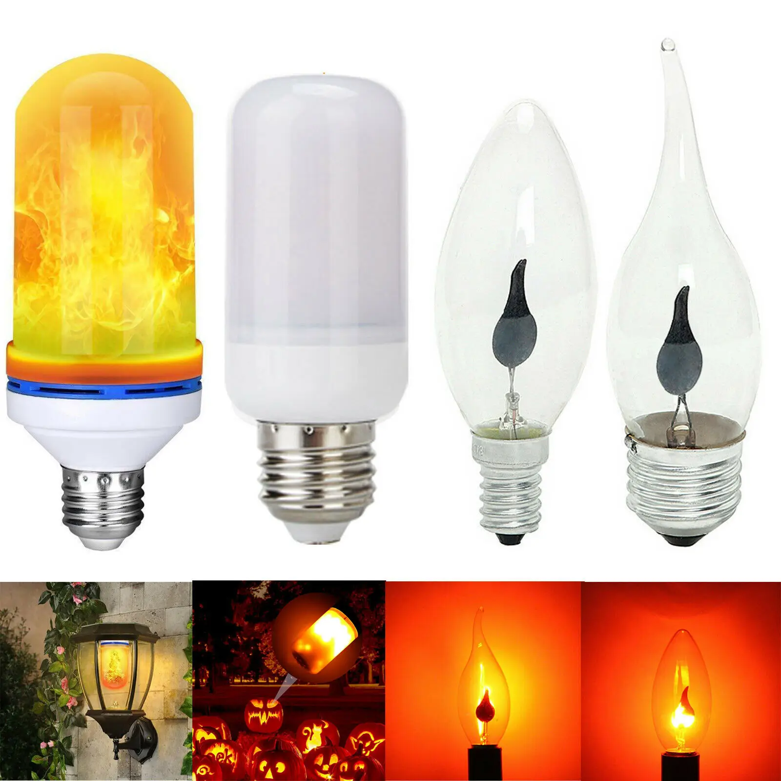 

E14 Edison Flicker Flame Led Candle Light Bulb 9W AC220V Emulation Fire Lighting Vintage 3Lamp Tail Retro Decor Energy Saving L