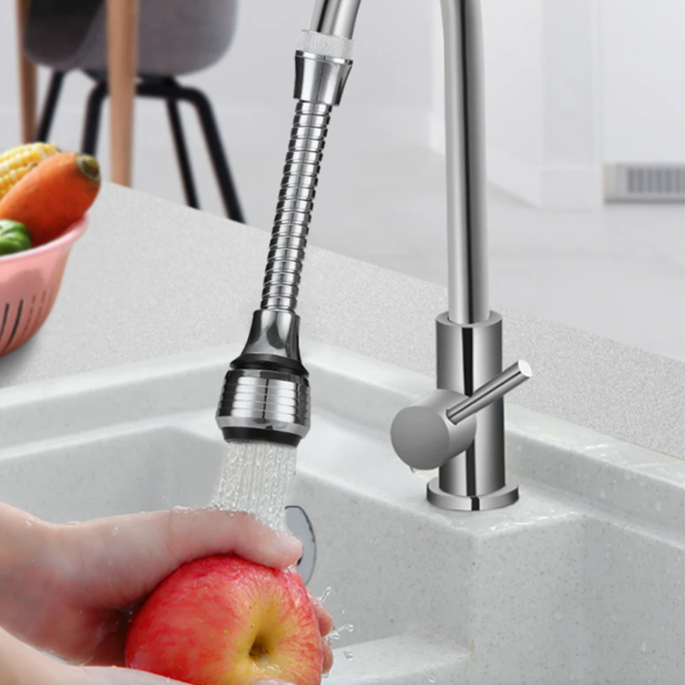 Swivel Faucet Aerator 360° Rotatable Faucet Extender Splashproof Kitchen Sink Faucet Nozzle Water Saving Sprayer Filter Diffuser