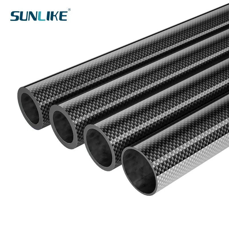 4Pcs Length 248mm High Quality Twill Matte Carbon Fiber Pipe OD5mm-30mm Carbon Fiber Tube