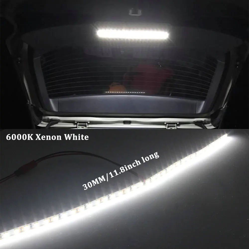 3600-12000LM LED Strip Light Tape Festoon T10 LED For Car Trunk Cargo Area Luggage Compartment Interior Illumination White 6000K