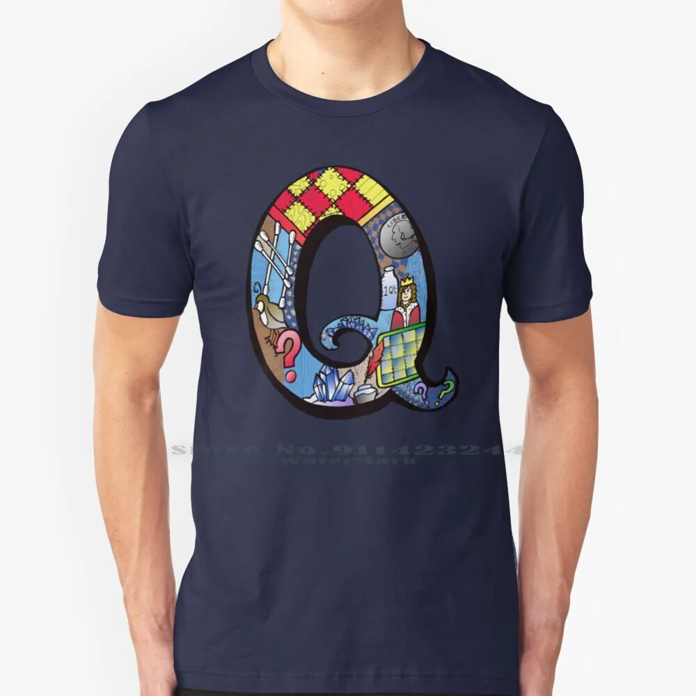 Doodle Letter Q T Shirt Cotton 6XL Doodle Letter Q Alphabet Letters Cute Q Tip Quack Quail Quarter Queen Question Mark Quill