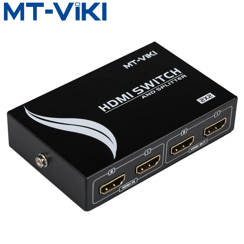 

MT-VIKI HDMI-compatible Splitter Switch Distributor Selector 2 Input 2 Output 1080p IR Remote Conrol MT-HD2-2