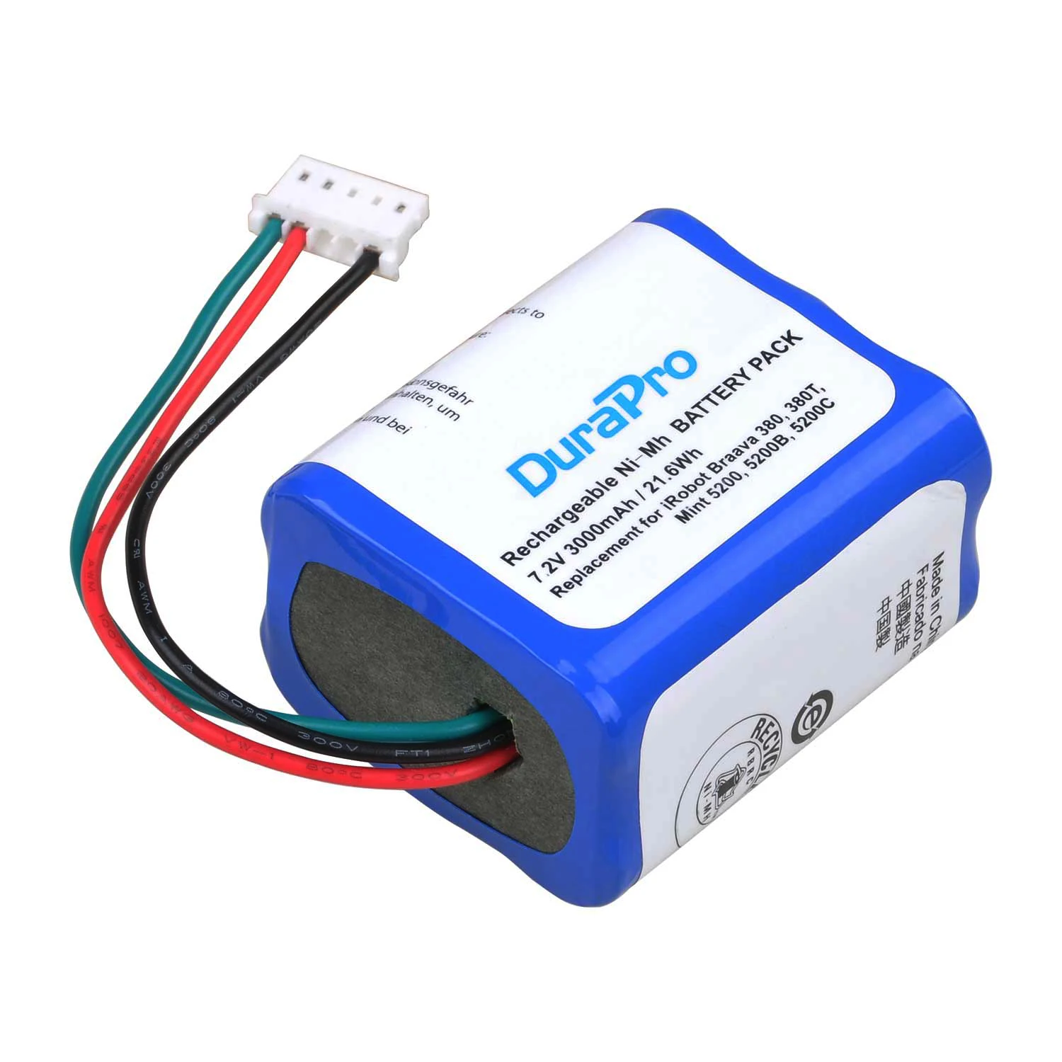 DuraPro 380T 380 390T Mint 5200 5200B 5200C 7.2V 3000mAH Rechargeable Ni-MH Battery For iRobot Braava