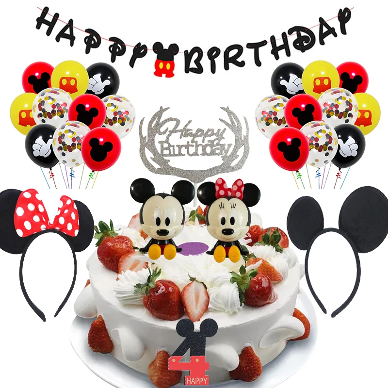 

27pc/Set Mickey mouse Minnie Baking Cake Decoration Ornaments Cake Topper Baby Birthday Party Decoration Supplies Birthday Gift