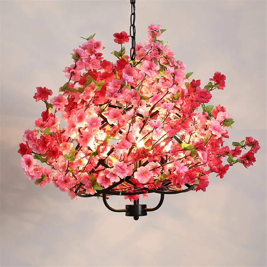 Modern Music Pub Pendant Lights dining bar Cherry Blossom bar shop milk tea shop lluminaire suspension Plant Hanglamp