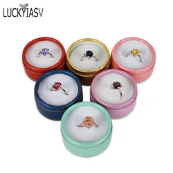 Wholesale 24pcs/lot Multi-color Bow Small Round Ring Box Stud Earrings Jewelry Box Gift Box For Ring Display Jewelry Earring Box