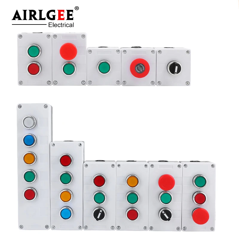 Push button switch control box emergency stop button indicating plastic electrical box spring hand-held self-starting waterproof image 3