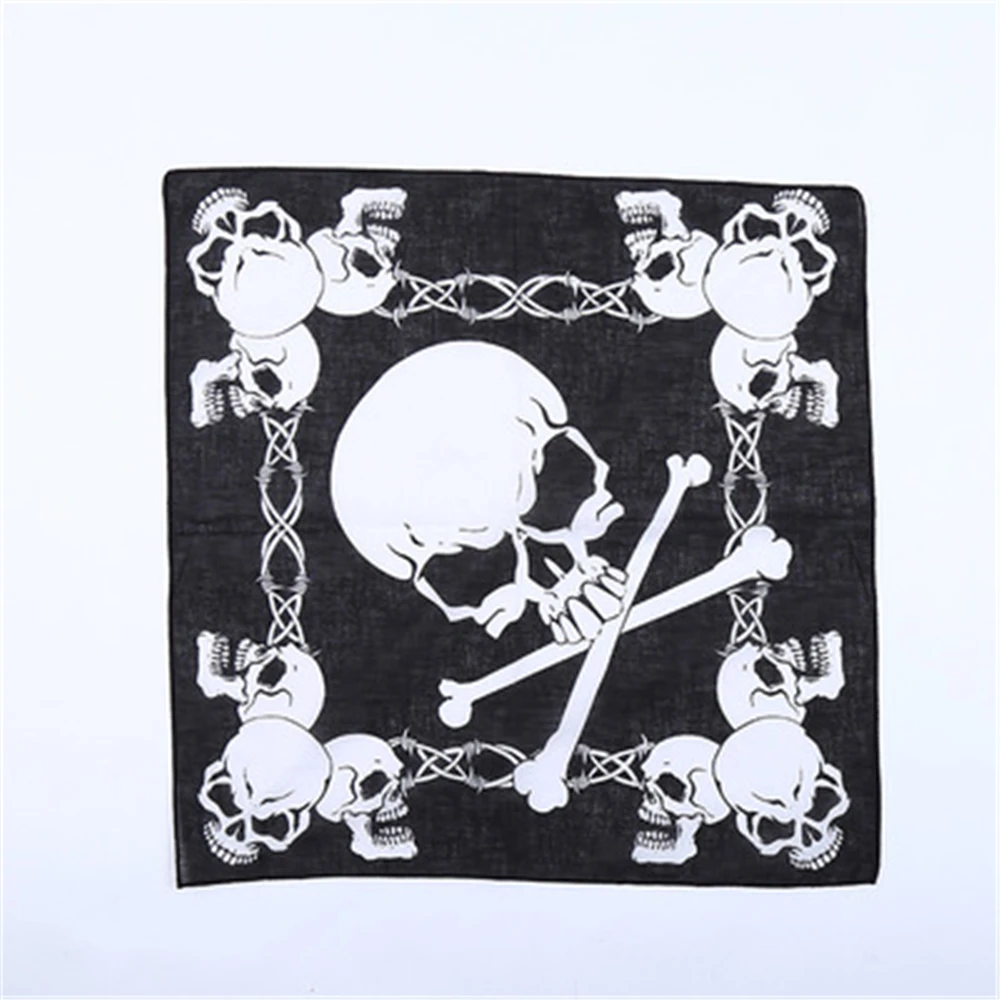 European and American creative hip-hop style skull ghost head black men and women autumn and winter hijab, large scarf JQ018