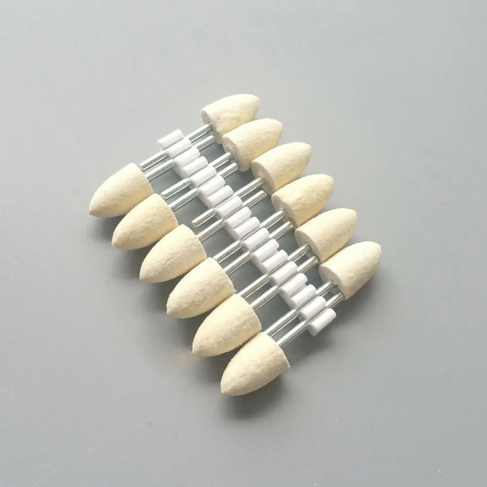 12pcs lana feltro lucidatura sbavature punta ruota Bob 3/32 ''gambo per gioielli rotanti