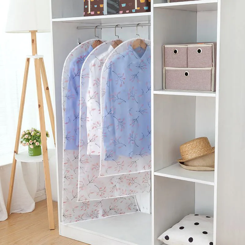 Printed PEVA Waterproof Suit Dust Cover Clothes Dust Cover Moisture-proof Suit Cover Clothes Hanging bag Insect Prevention
