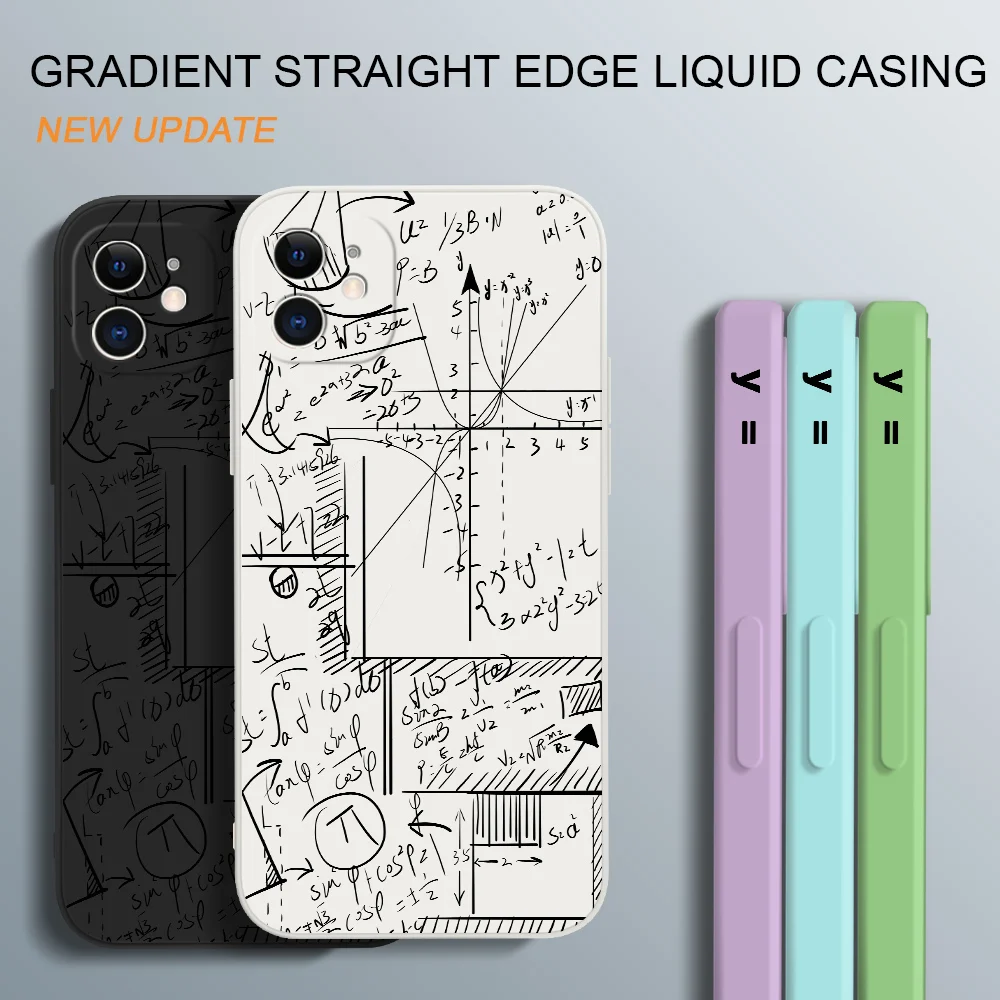 

Creative Mathematical Formula Case For iPhone 11 12 Pro Max X Xs Max XR 13 8 7 6S Plus Mini Se 20 Cute Soft Silicone Phone Cover