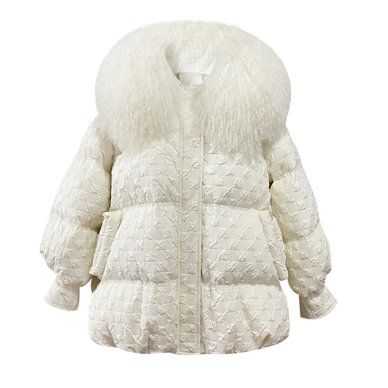 Women's down jacket autumn and winter 2021 new women's warmth, white duck down chic and thin, overcoming coat women jackets