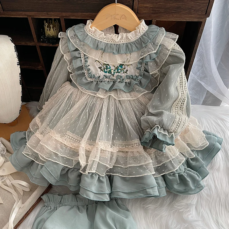 Spanish Children Girls Dress Winter Dress for Girls Fashion Festival Sweet Dress Party Dresses for Girls Christmas Lolita Dress