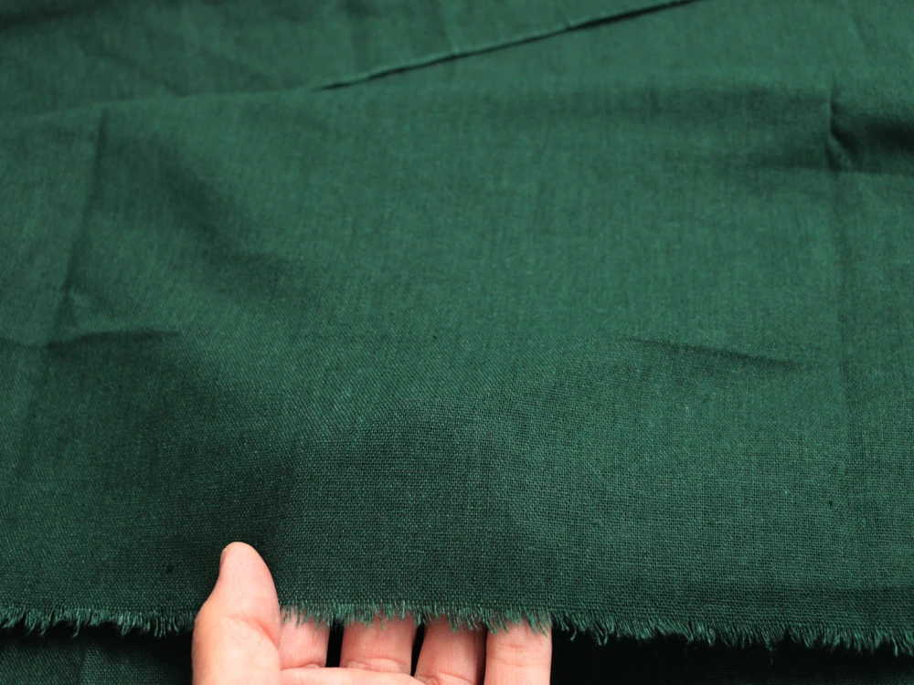 50cm*140cm Soft Deep Green Linen Cotton Material Garments Flax Fabric Diy