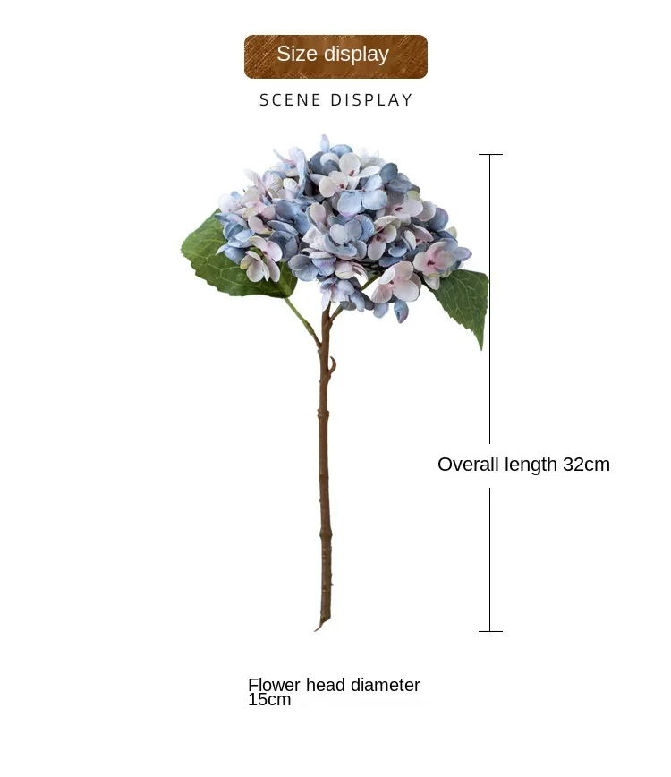 Simulation Flower Retro Hydrangea Wedding Decoration Home Living Room Wall Decoration Photography Props Fake Flowers