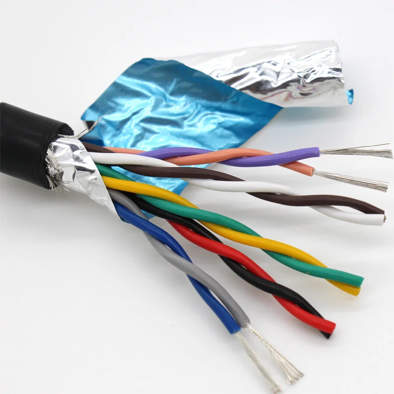 20 22 18 26 24awg 5 m twisted-pair shielded cable 2 4 6 8 10 12core PVC pure copper core communication signal soft control cable
