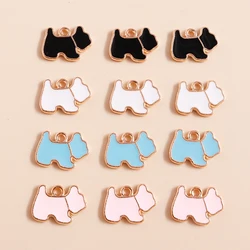 10pcs Mini Enamel Cute Cartoon Dog Charms for Earrings Necklaces Bracelets Pendants Handmade DIY Jewelry Making Accessories
