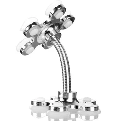 Car Double Suction Cup Mobile Phone Holder Petal Shaped Sucker Universal Vehicle Bracket Automobile Cellphone Stand